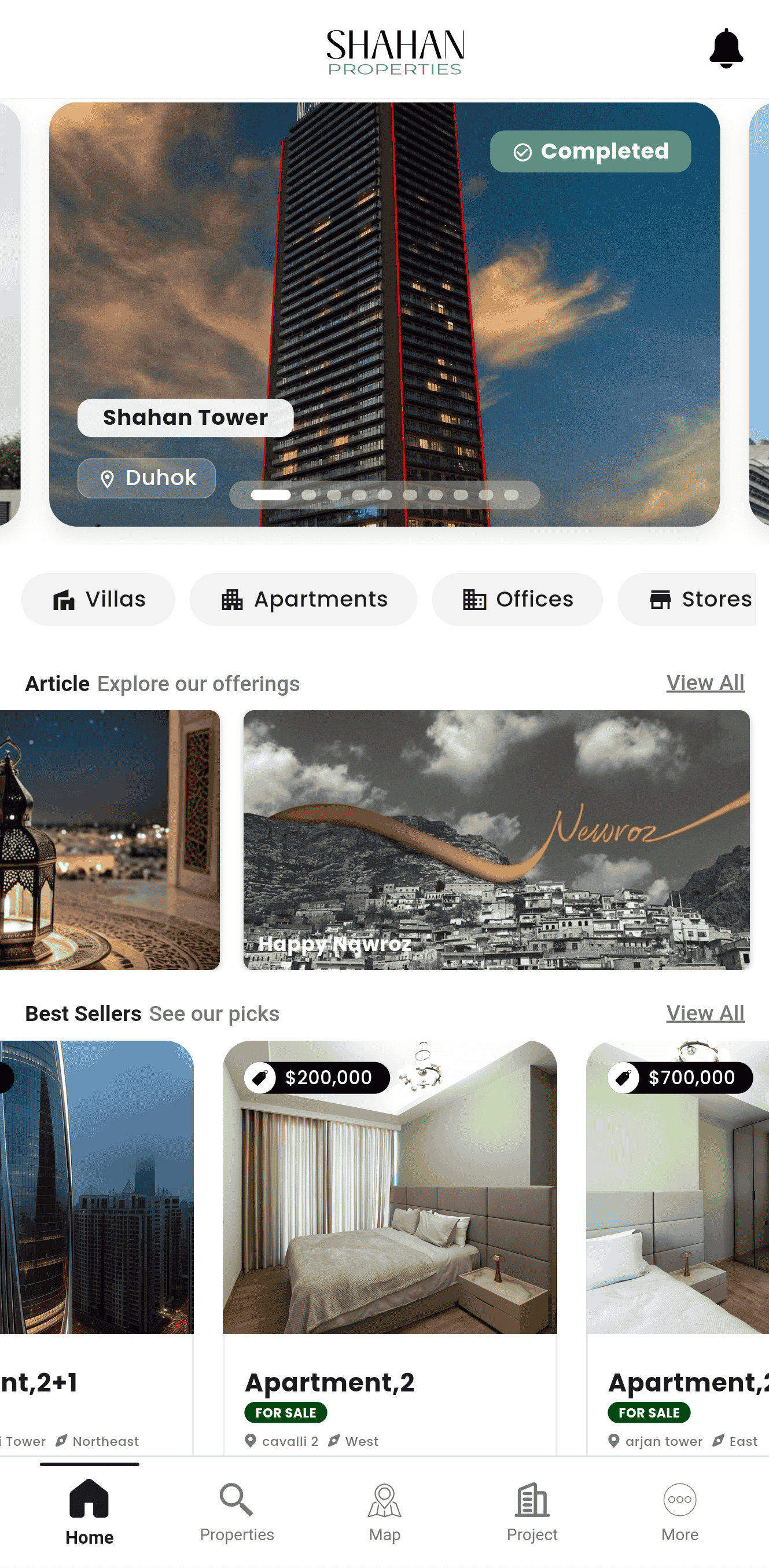 Property Listing Screen
